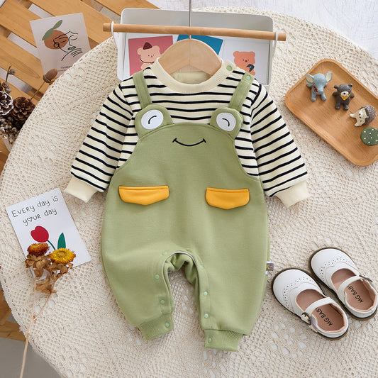 Women's & Men's Jumpsuit Born Cute Striped Fake Two Pieces Going Jumpsuit, Climbing Suit