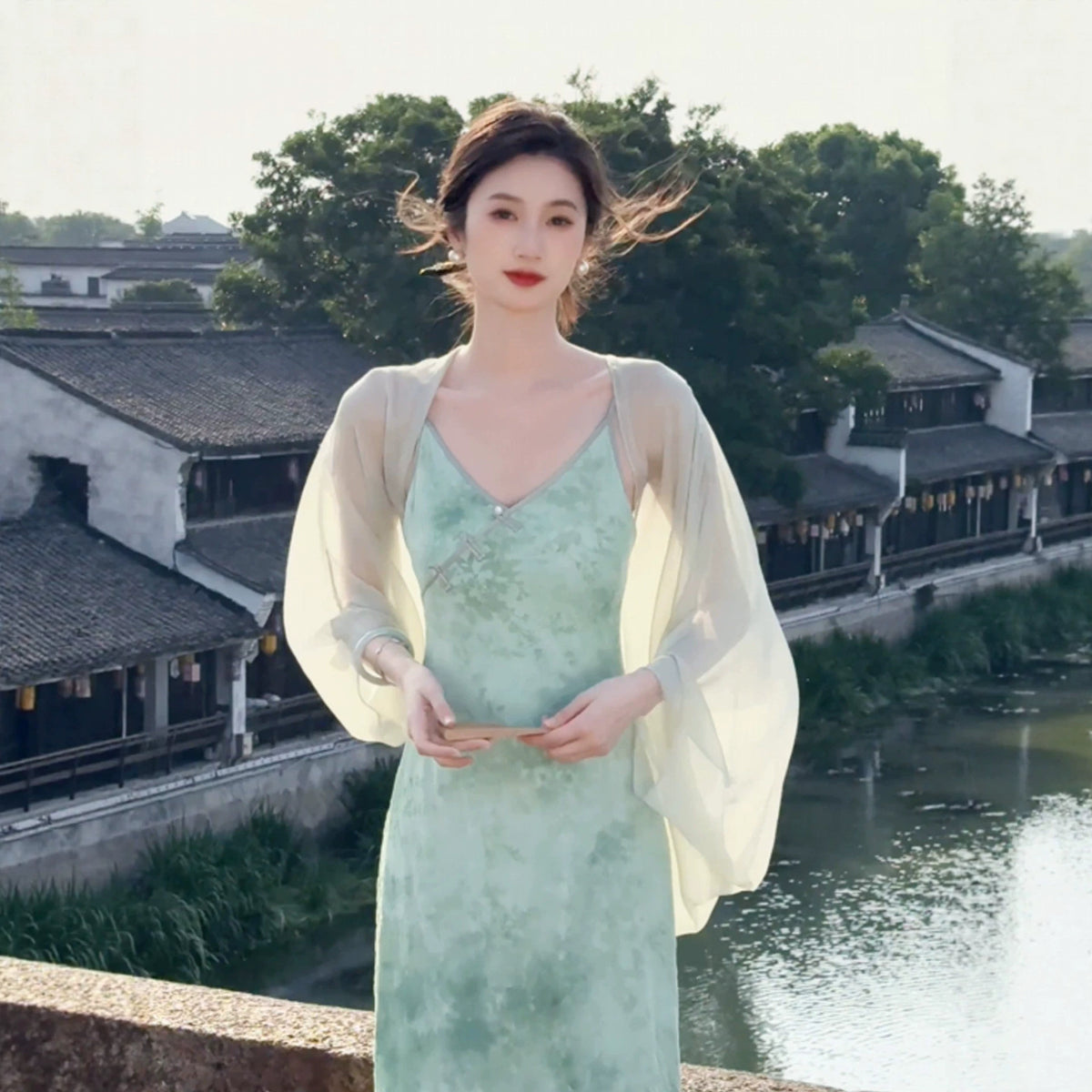 Summer Chinese Style Flab Hiding Shawl Loose Super Coats
