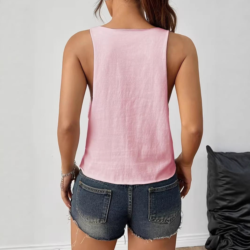 Women's Summer Deep Sling Navel Sleeveless Bottoming Small Vest/suspenders/tube Top