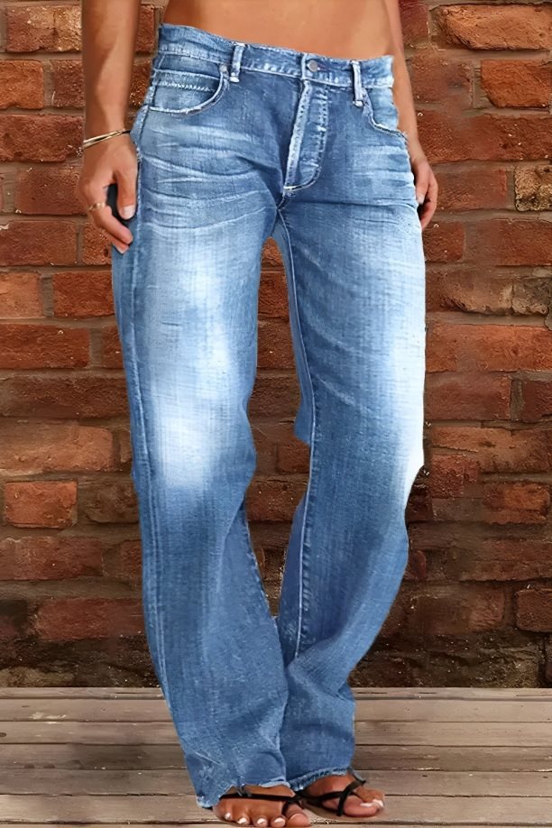 Charming Women's Slimming Washed Bell-bottom Trousers Women's Jeans