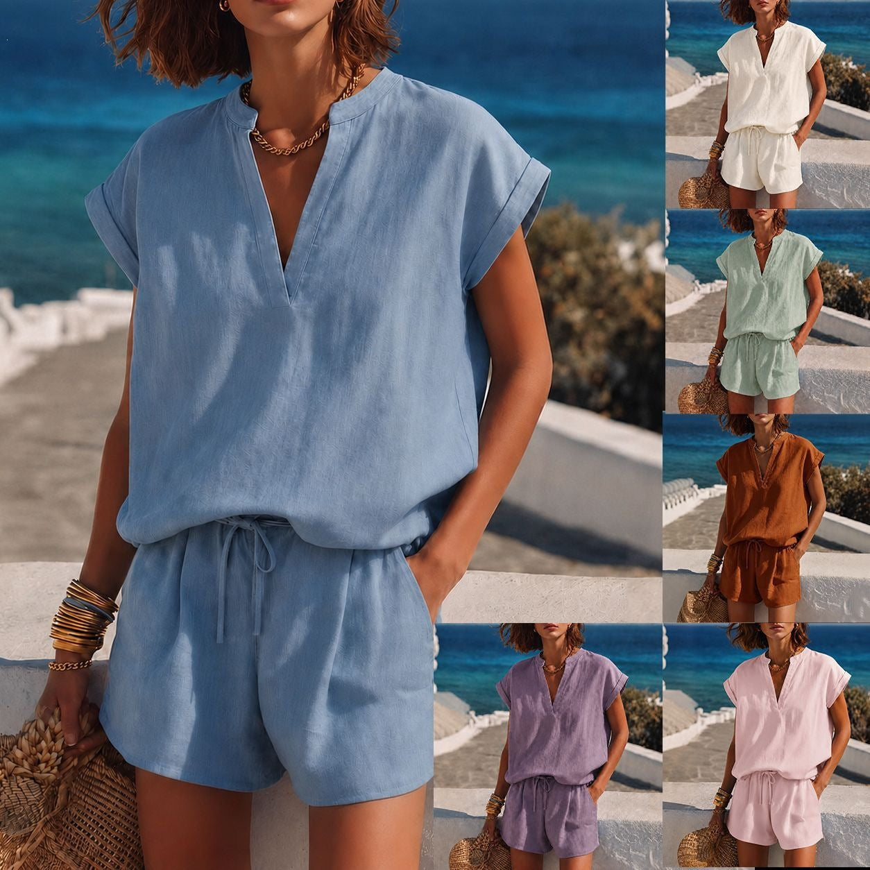 New Fashion Classy Women's Vacation Style Fashion Casual Suit