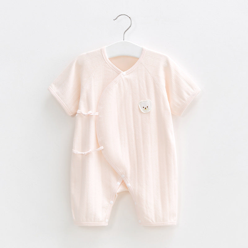 Born Jumpsuit Summer Thin Cotton Short Sleeve Romper Gown Jumpsuit, Climbing Suit