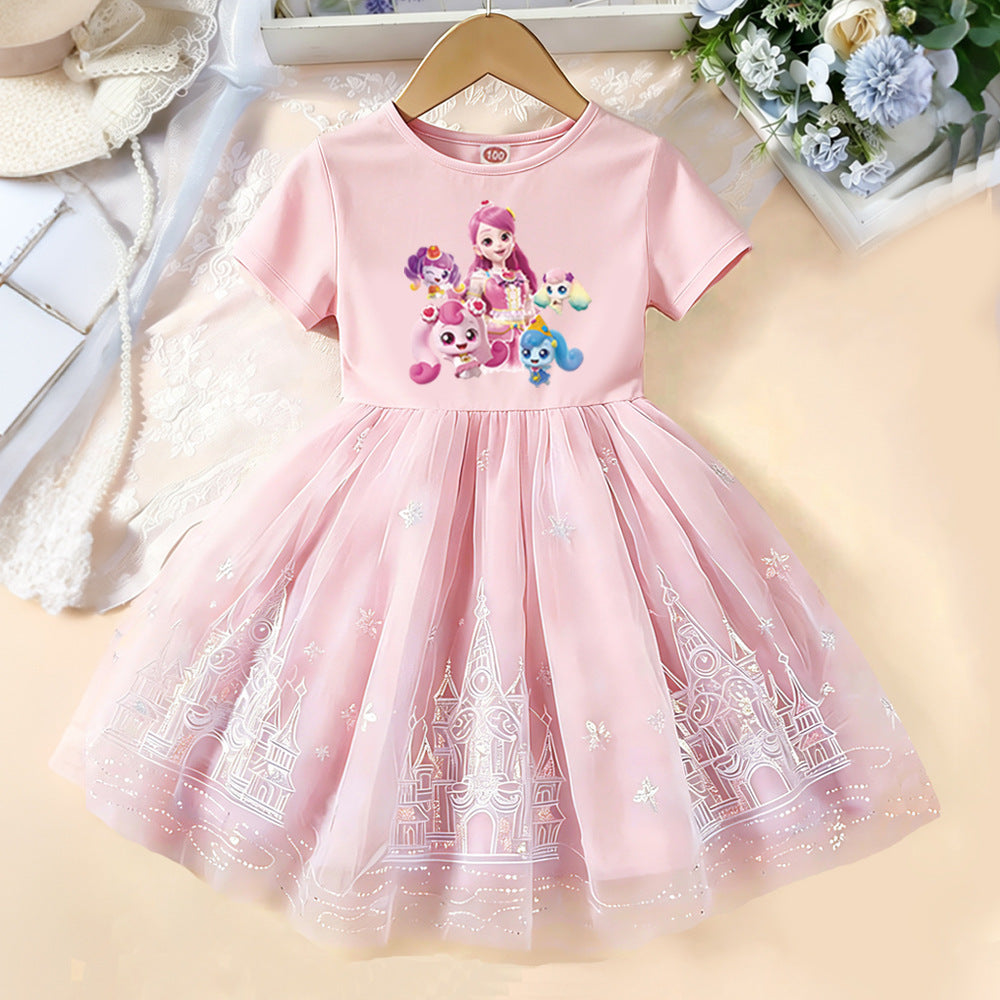 Children's Wonderful Cute Summer Short Sleeve Princess Gauze Children's Dress