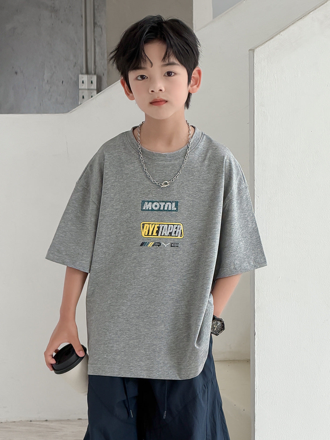 Boy's Short-sleeved Summer Wear Loose Top Boy Half Children's T-shirt