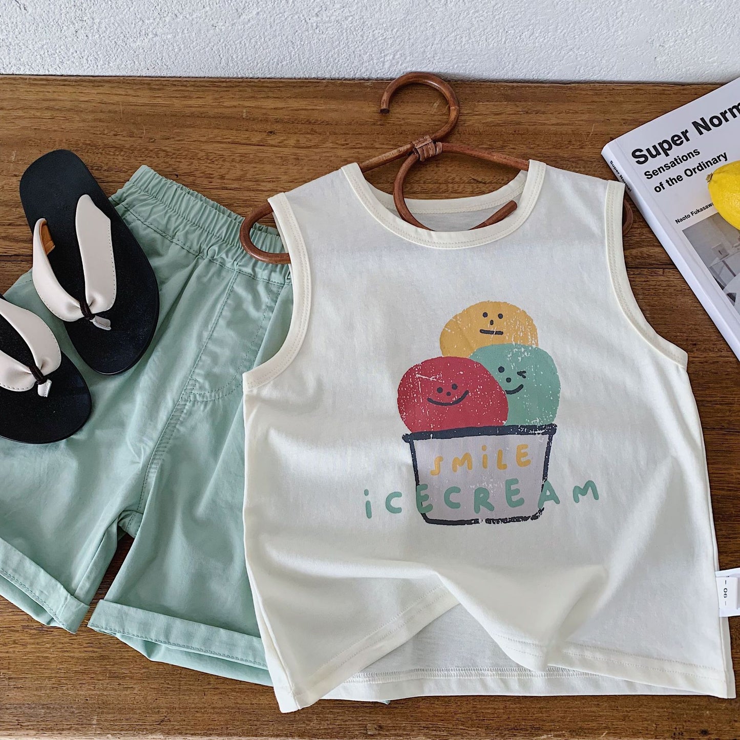 Children's Summer Ice Cream Vest Two-piece Set Children's Suit