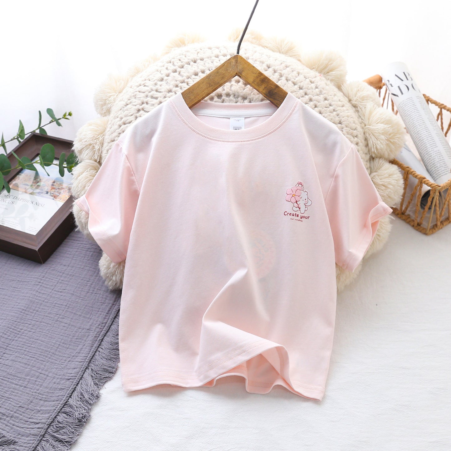 Children's Small Yellow Duck Short Sleeve Clothing Children's T-shirt