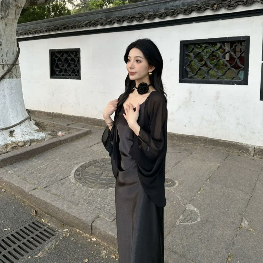 Chinese Style Versatile Flab Hiding Shawl Autumn Thin Type Sunscreen Lace Shirt, Chiffon Shirt