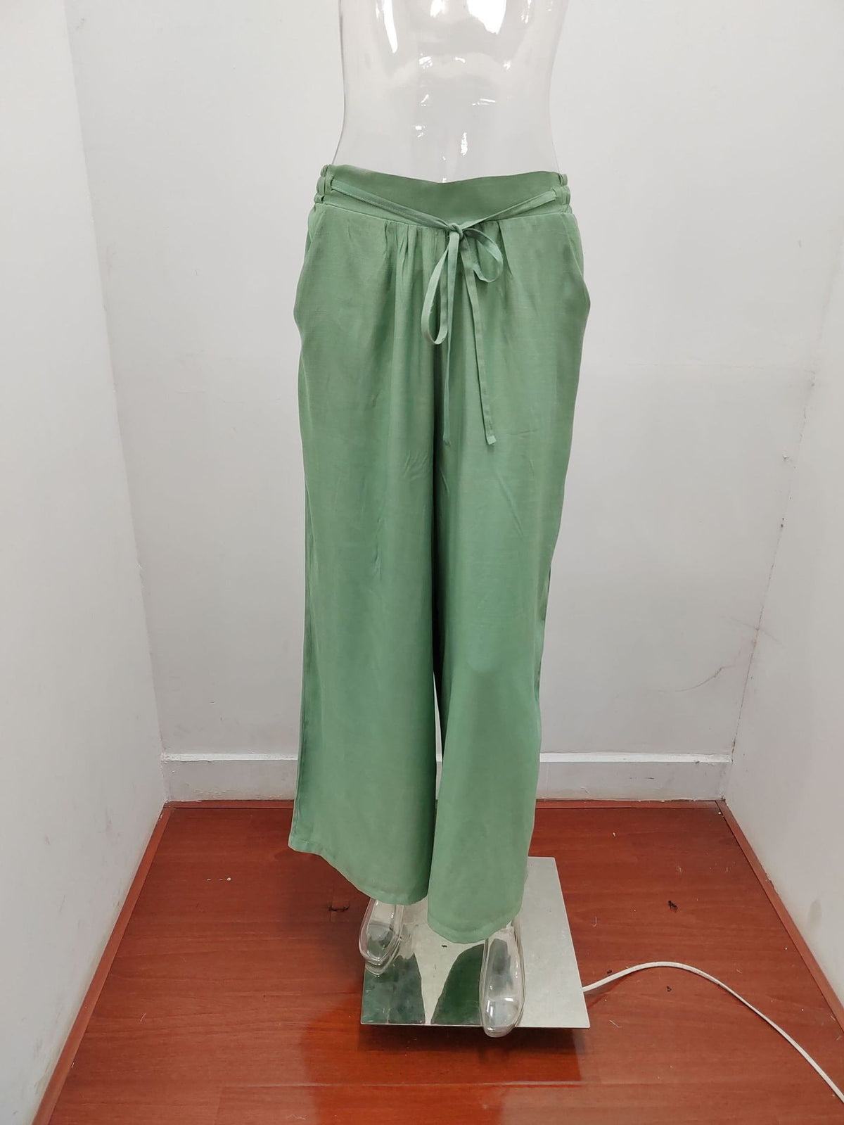 Women's High Waist Trousers Pure Color Elastic Casual Pants