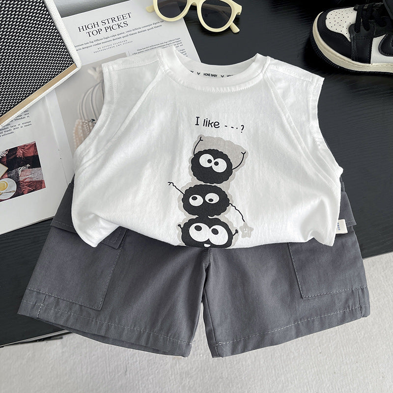 Boys Summer Korean Style Handsome Fashionable T-shirt Fashion Casual Children's Suit