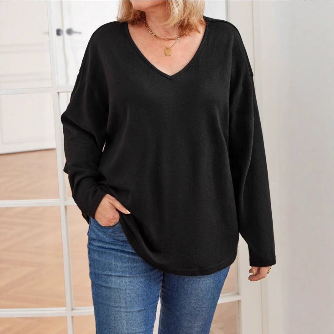 Women's Big T-shirt Color Loose Shoulder Sleeve Tops
