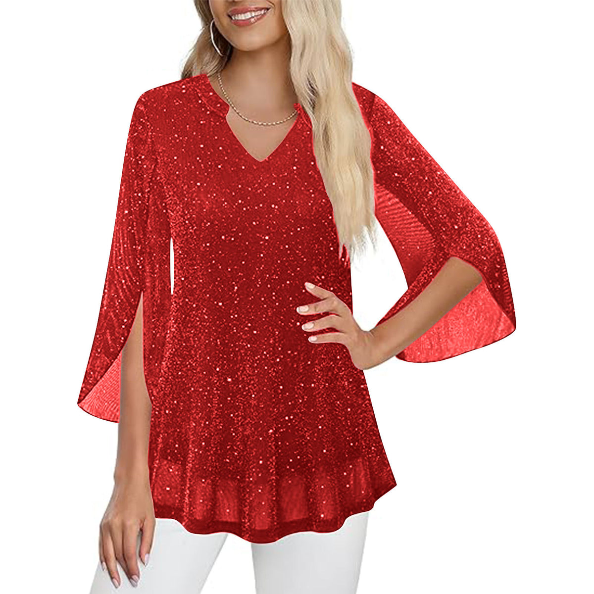 Women's Layer Sier String Mesh Summer Flare Tops