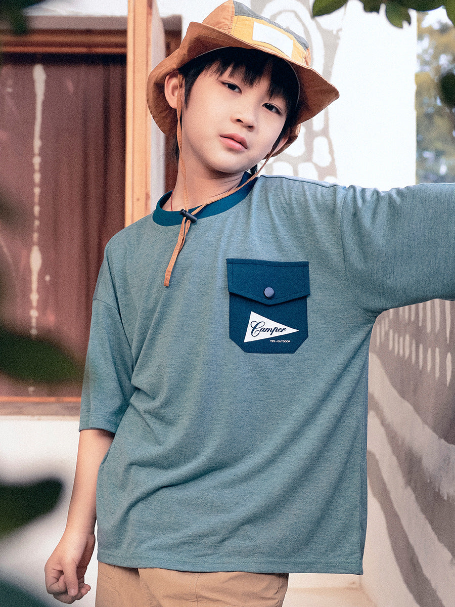 Children's Moisture Absorption Breathable Fabric Cotton Half Children's T-shirt