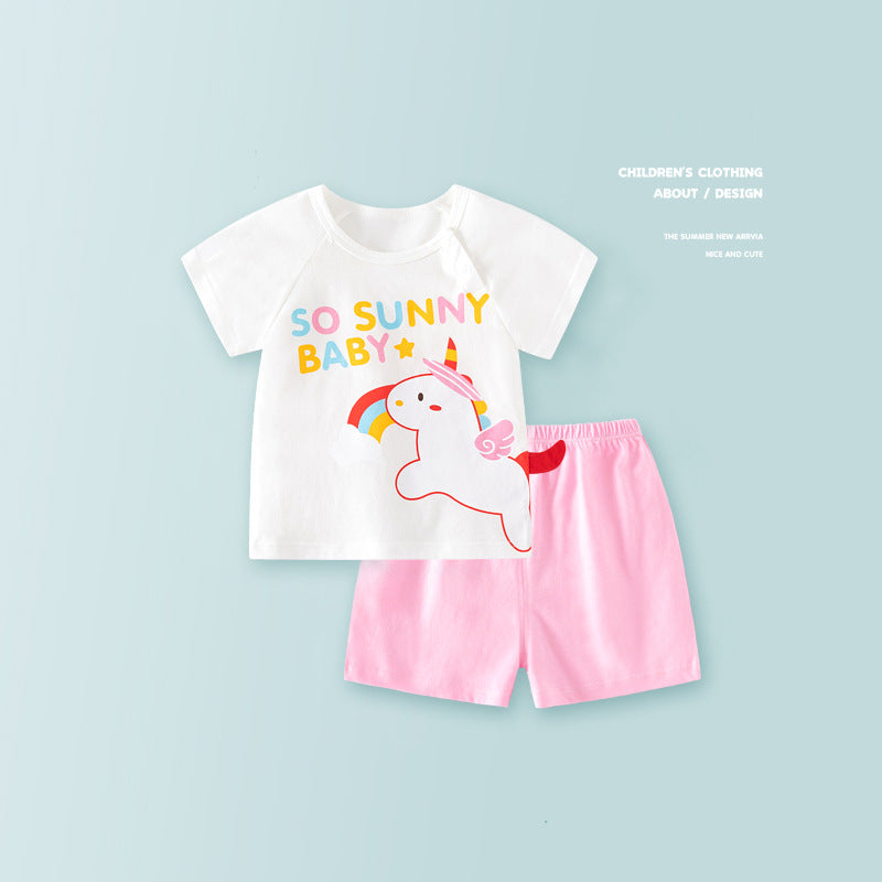 Children's Sleeve Boys Summer Wear Princess Clothes Pajamas Children's Suit