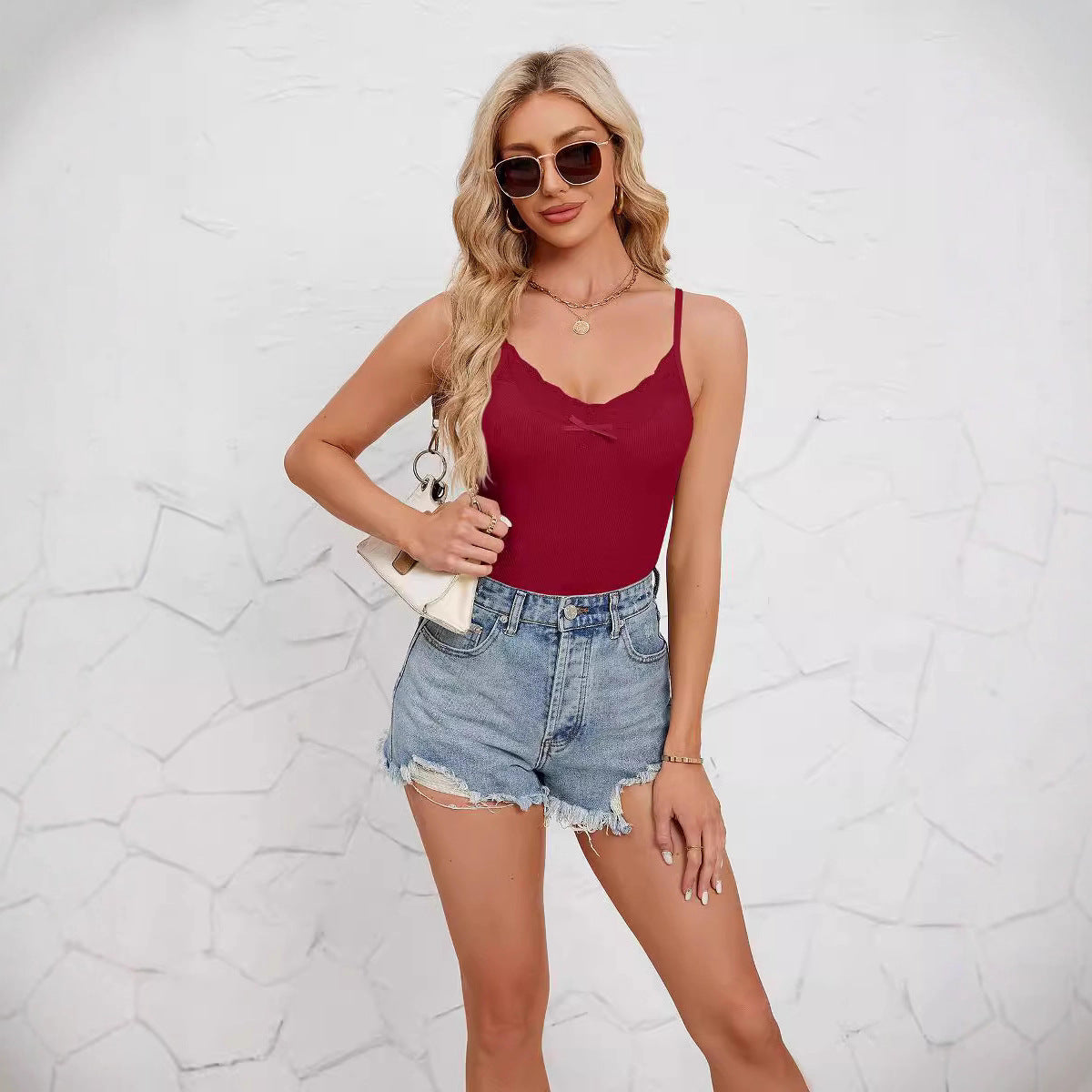 Women's Summer Lace Adjustable Spaghetti Strap Camisole Small Vest/suspenders/tube Top