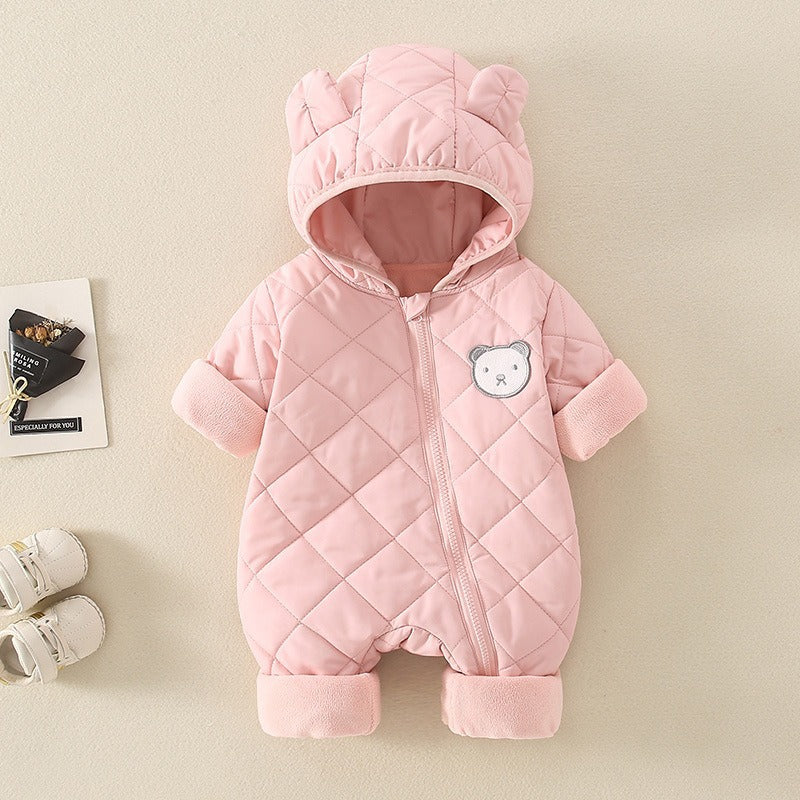 Going Out Jumpsuits Thickened Hooded Cotton Jacket Coat Clothes Romper Jumpsuit, Climbing Suit
