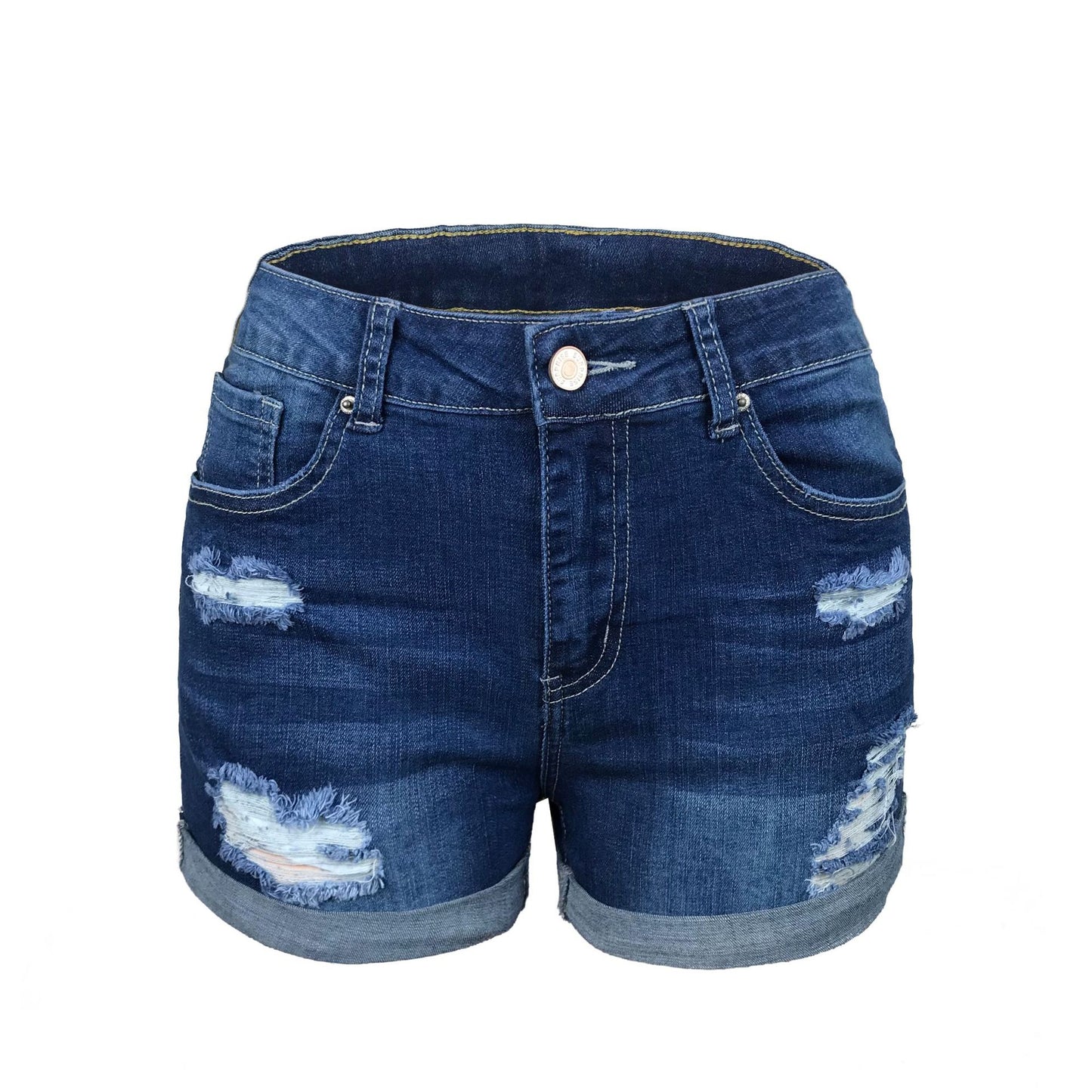 Casual Durable Women's Elastic Denim Ripped Women's Jeans