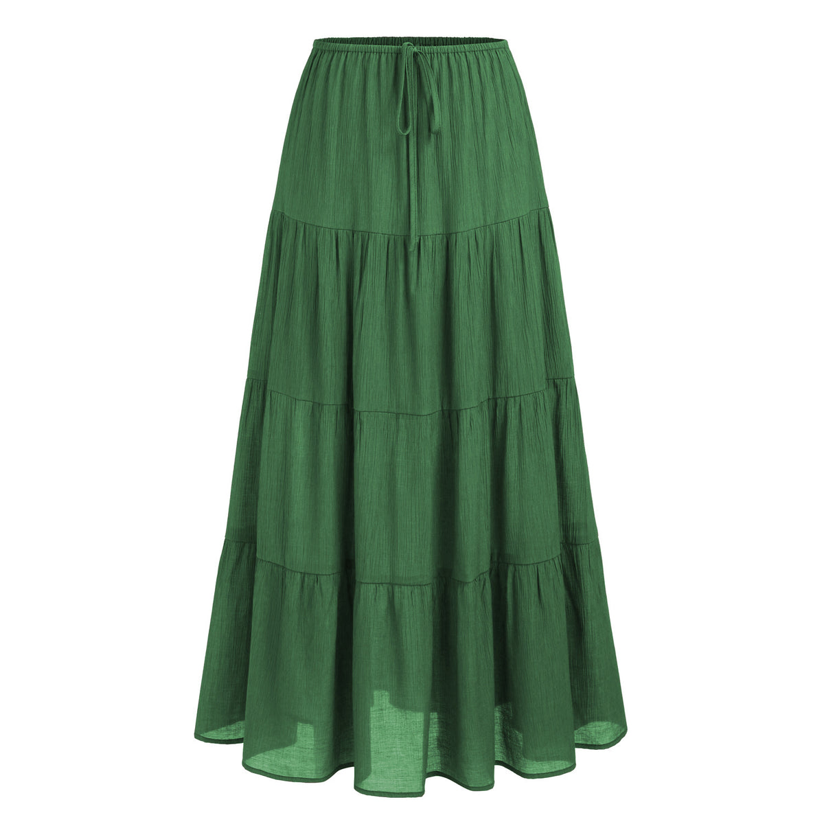 Women's Cotton High Waist Elastic Large Swing Loose Patchwork Long Skirts