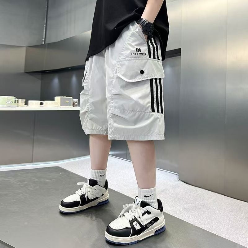 Children's Casual Overalls Summer Medium Large Cropped Children's Pants