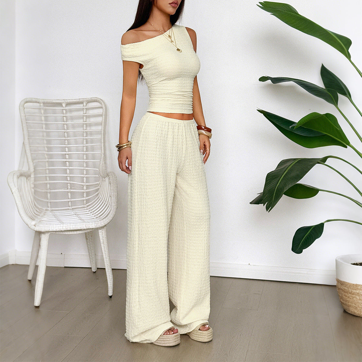 Casual Women's Leisure Vacation Trousers Two-piece Fashion Casual Suit