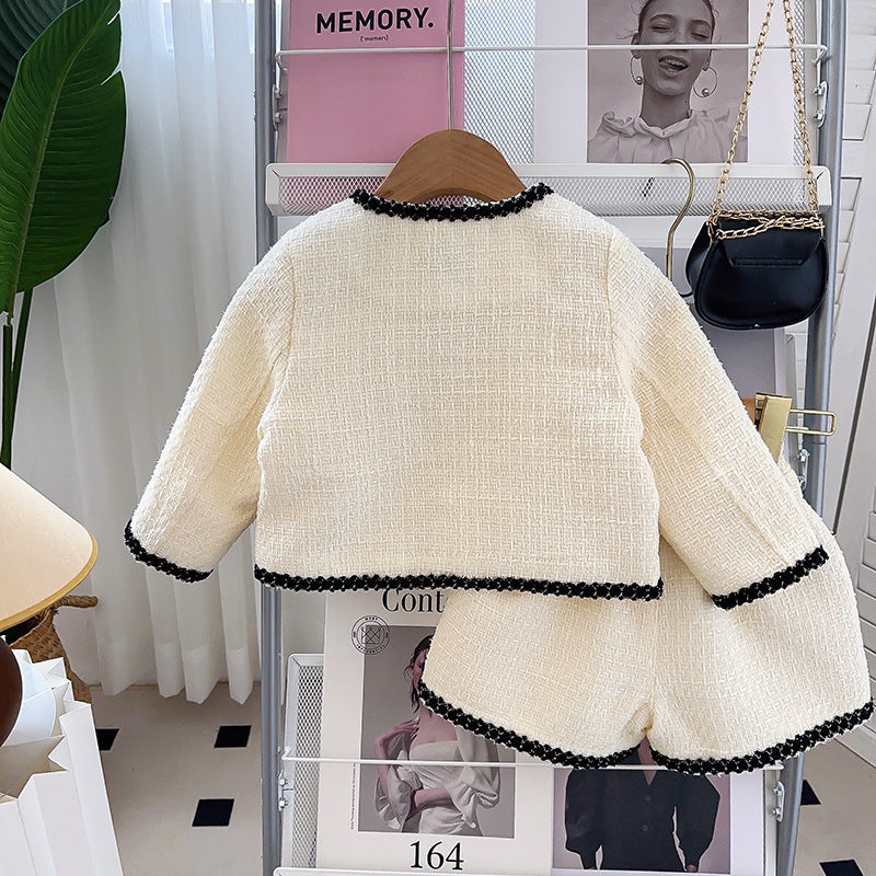 Fashion French Fashionable Jacket Two-piece Pants Children's Suit