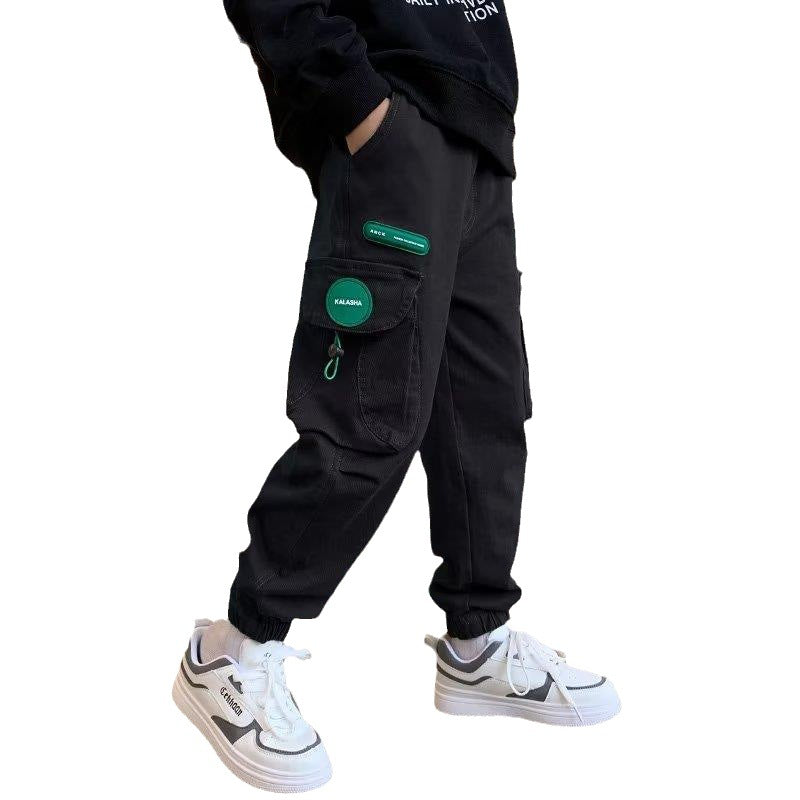 Children's Clothing Boys Spring Teens Trousers Overalls Children's Pants