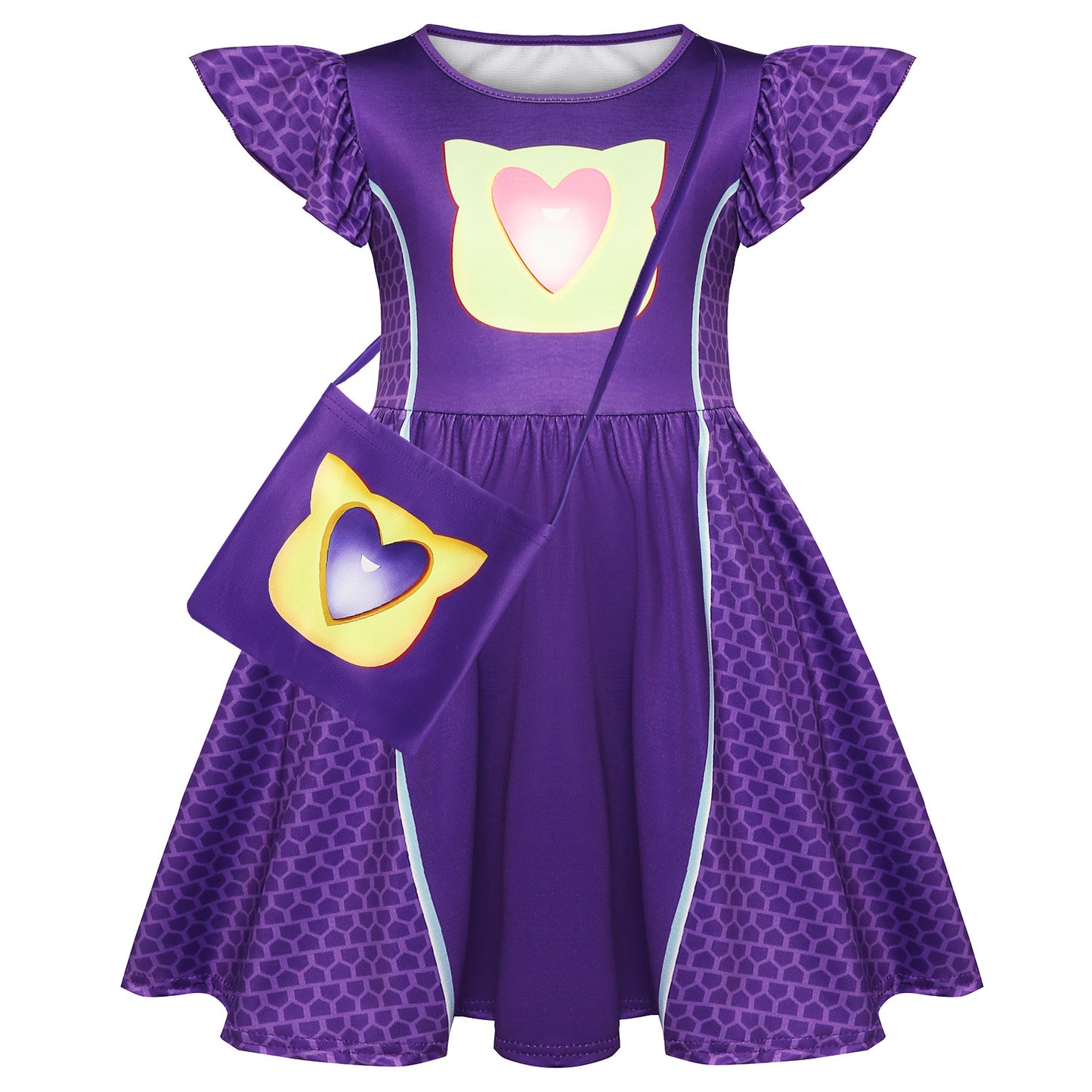 Children's Super Cat Flying Sleeves A- Line Children's Dress