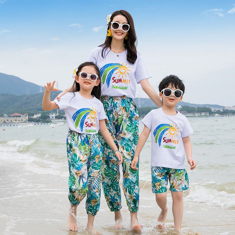 Thailand Wear Summer Family Of Three Four Seaside Vacation Beach Parent-child Outfit
