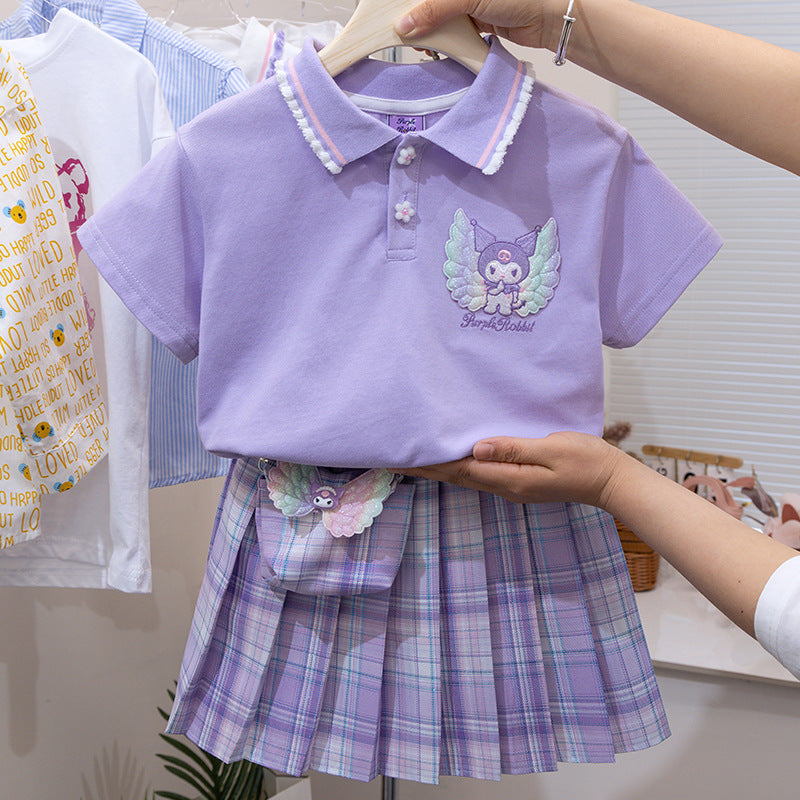 Children's Dress Clow Clothes Preppy Style Pleated Children's Suit