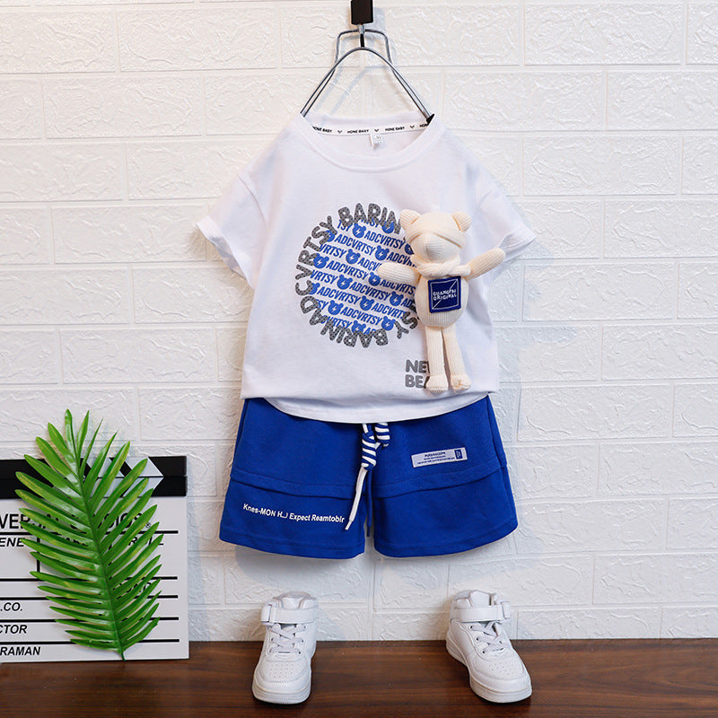 Children's Ocean Handsome Fashionable Trendy Short-sleeved Fried Street Children's Suit