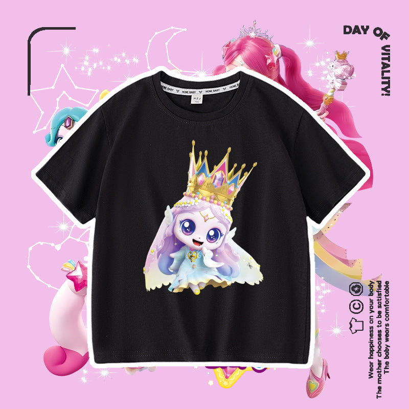 Short Sleeve Summer Fashionable Round Neck Cotton Children's T-shirt