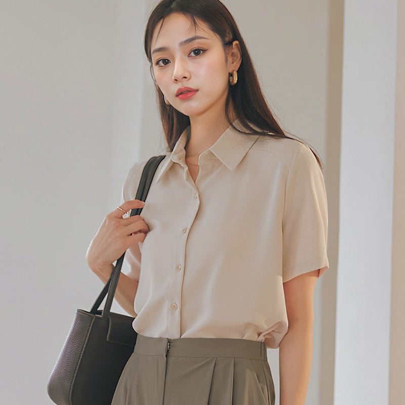 Women's Loose Sleeve Shirt Summer Thin Chiffon Quick Blouse