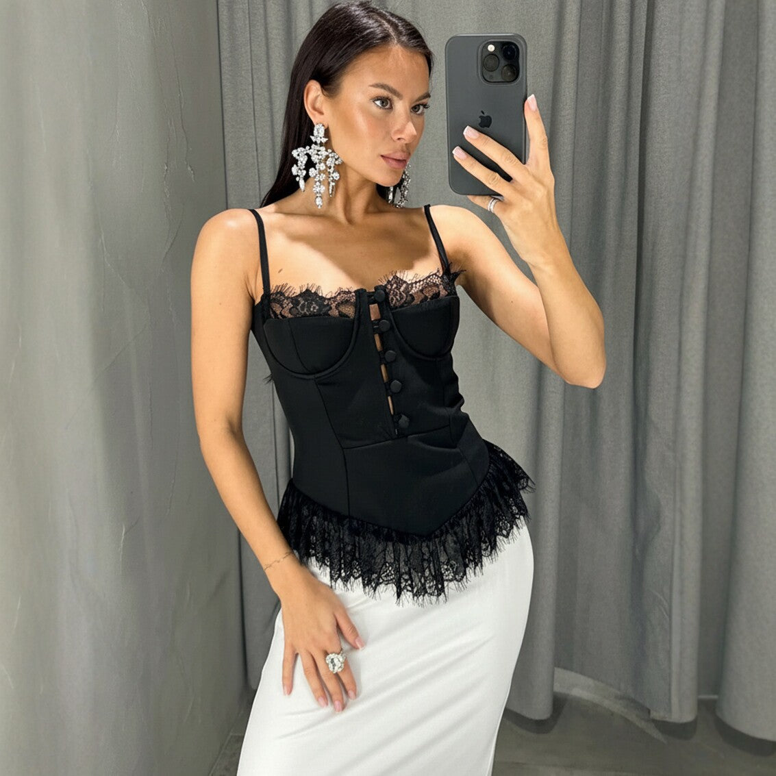 Women's Low-cut Lace Up Bra Summer Hot Outer Tops