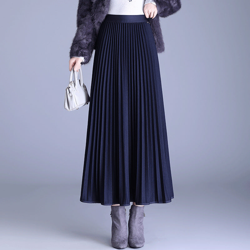Ankle Large Swing High Waist Casual A- Line Dress Skirt