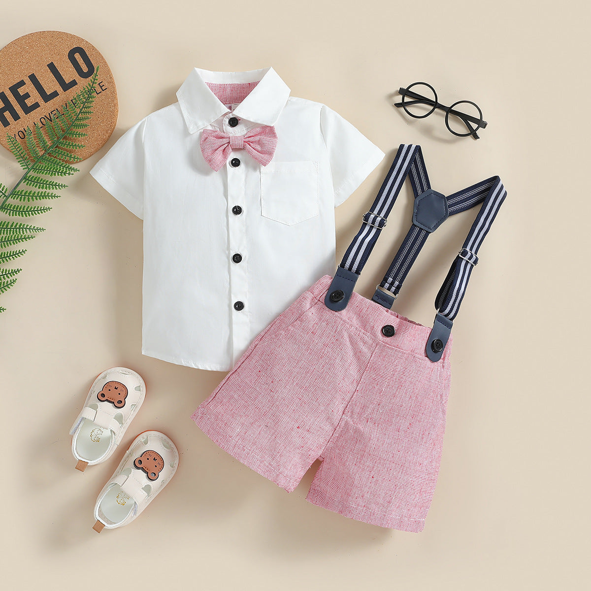 Children's Clothing Handsome Gentleman Polo Collar Top Children's Suit