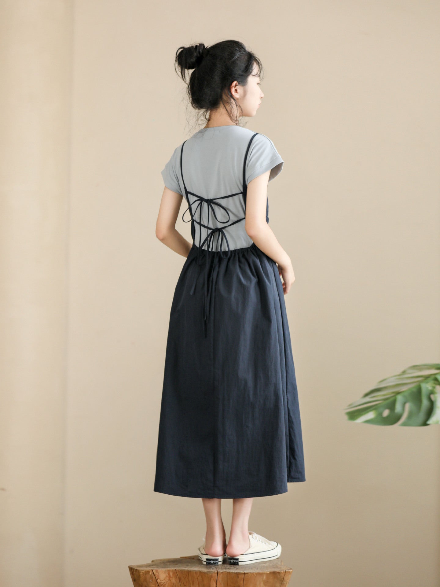 Sleeveless Small Flab Hiding Vintage Camisole Leisure Artistic Children's Dress