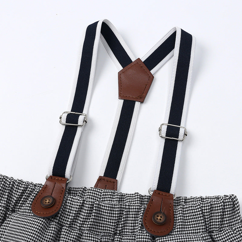 Children's Summer Clothing Boy Short Sleeve Shirt Overalls Dress Outerwear Children's Suit