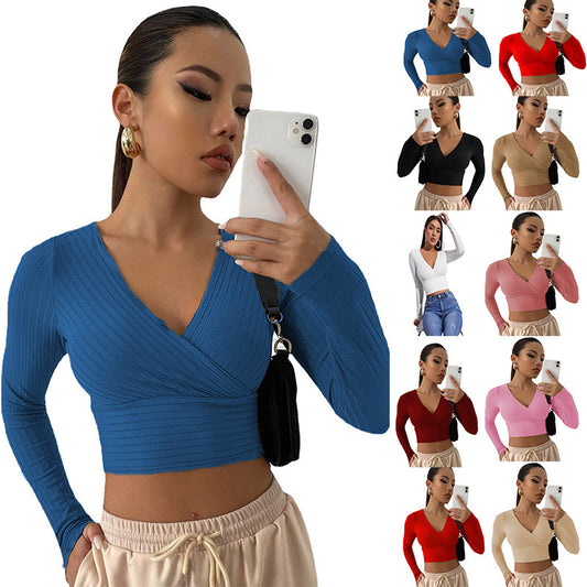 Women's Color Sexy Commute Upper Clothes Long Women's T-shirt