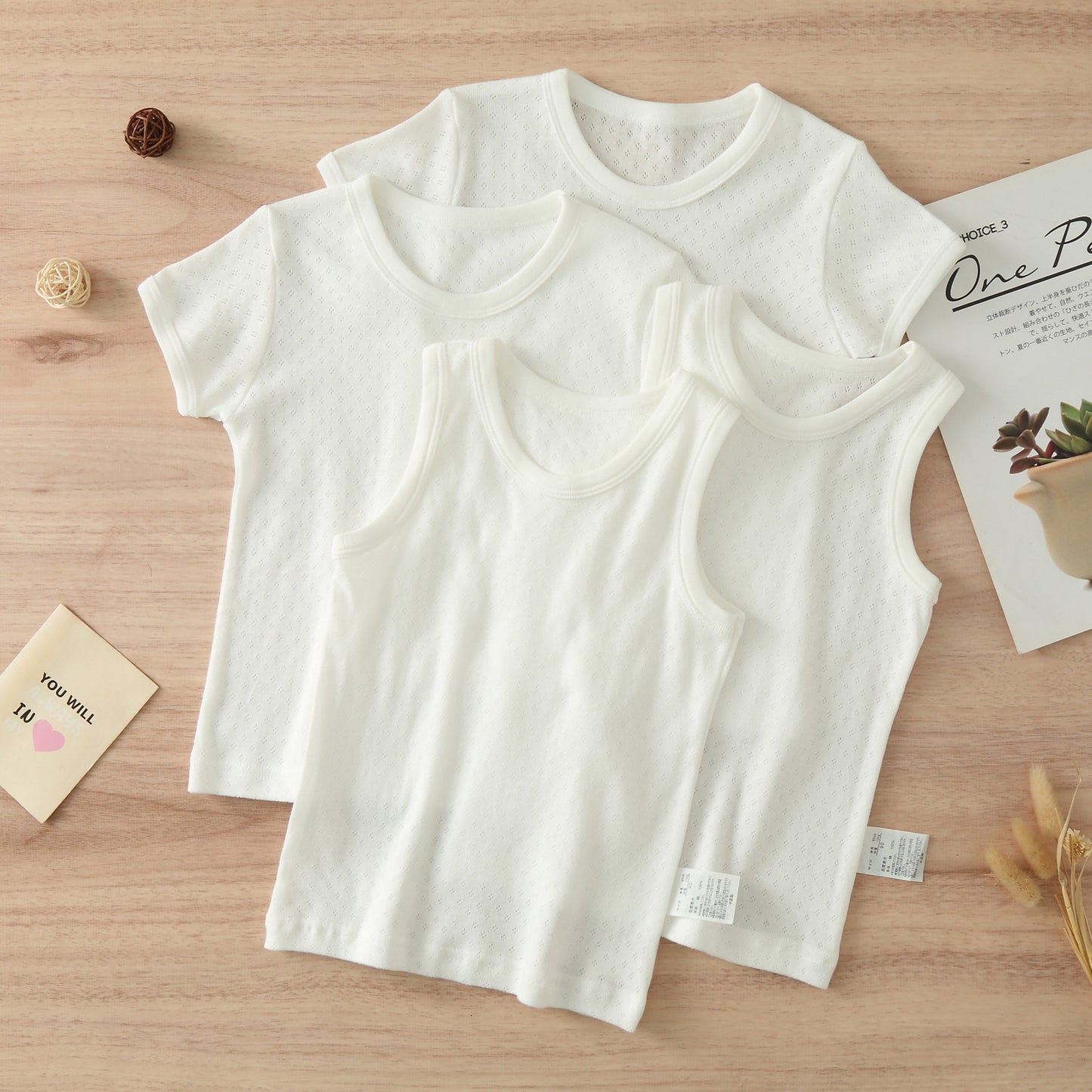 Children's Cotton Boys Summer Thin Vest Mesh Children's T-shirt