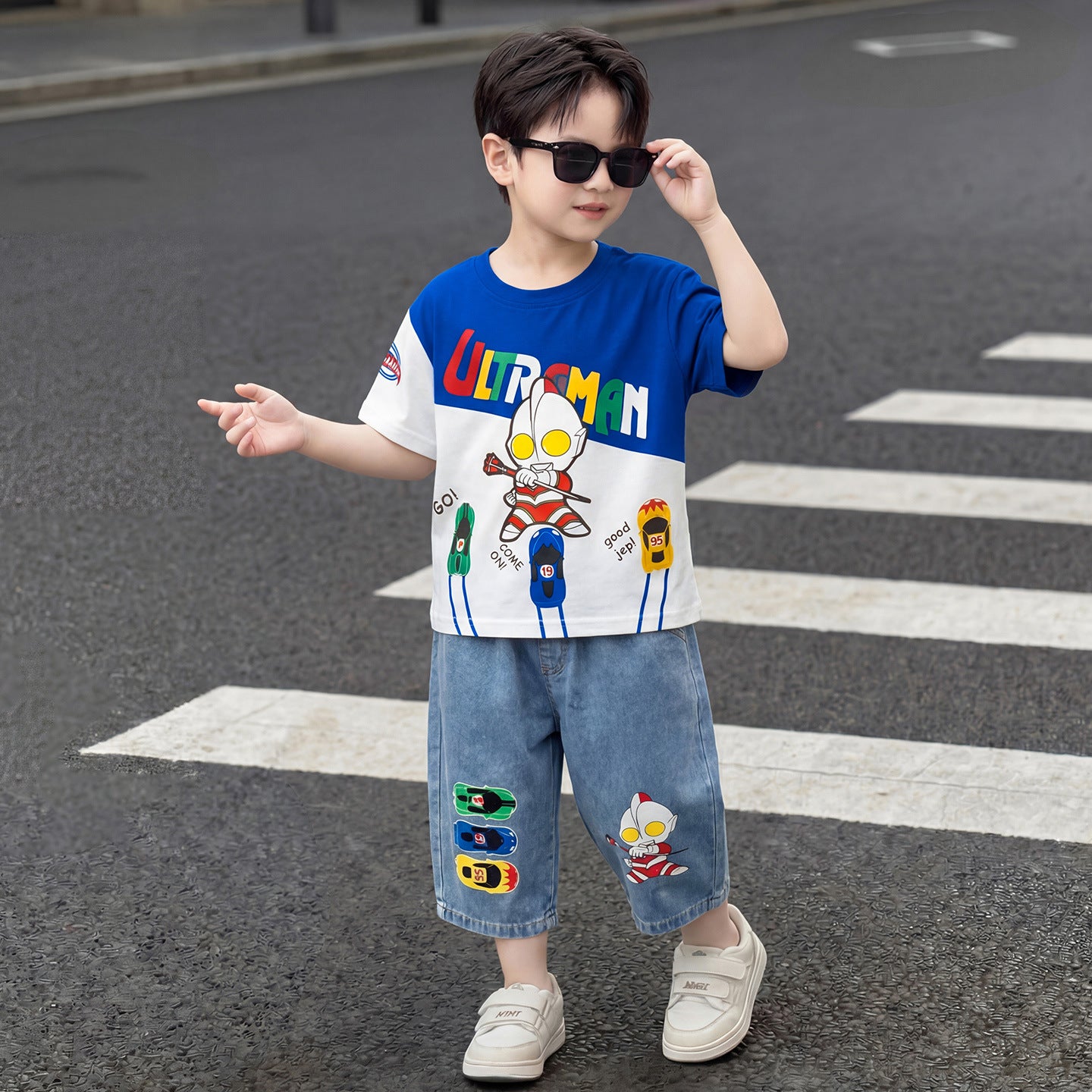 Clothes Summer Short Sleeve Fashion Pu Children's Suit