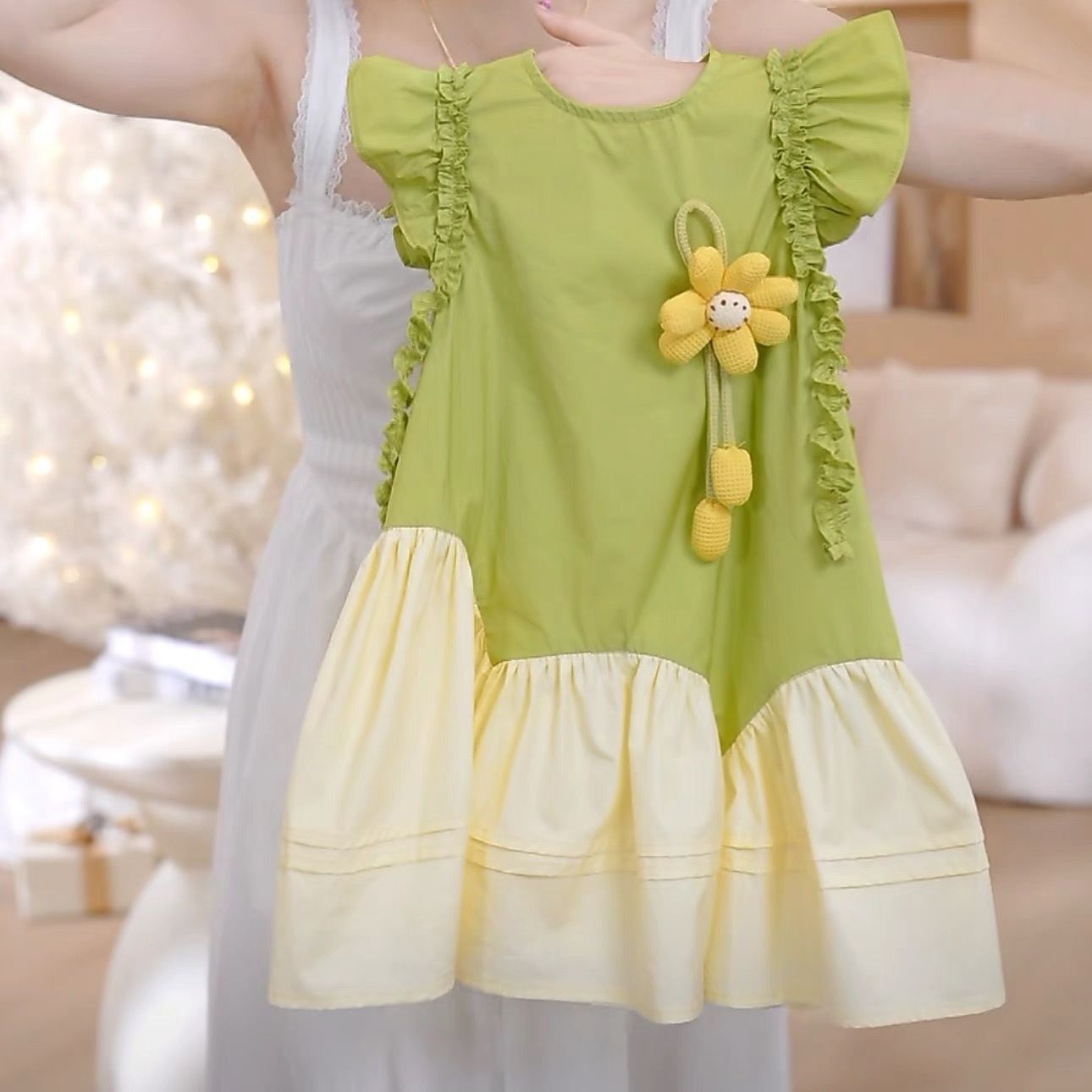 Summer Princess Stitching Sleeveless Cotton Three-dimensional Children's Dress