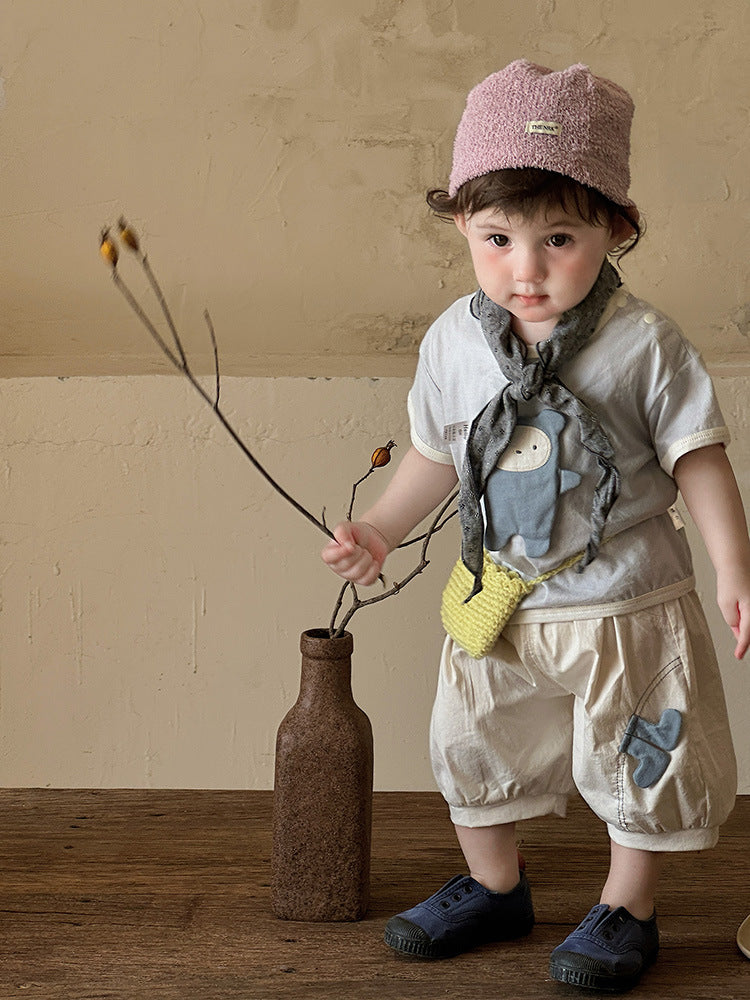 Summer Clothes Boy Cartoon T-shirt Shorts Two-piece Children's Suit