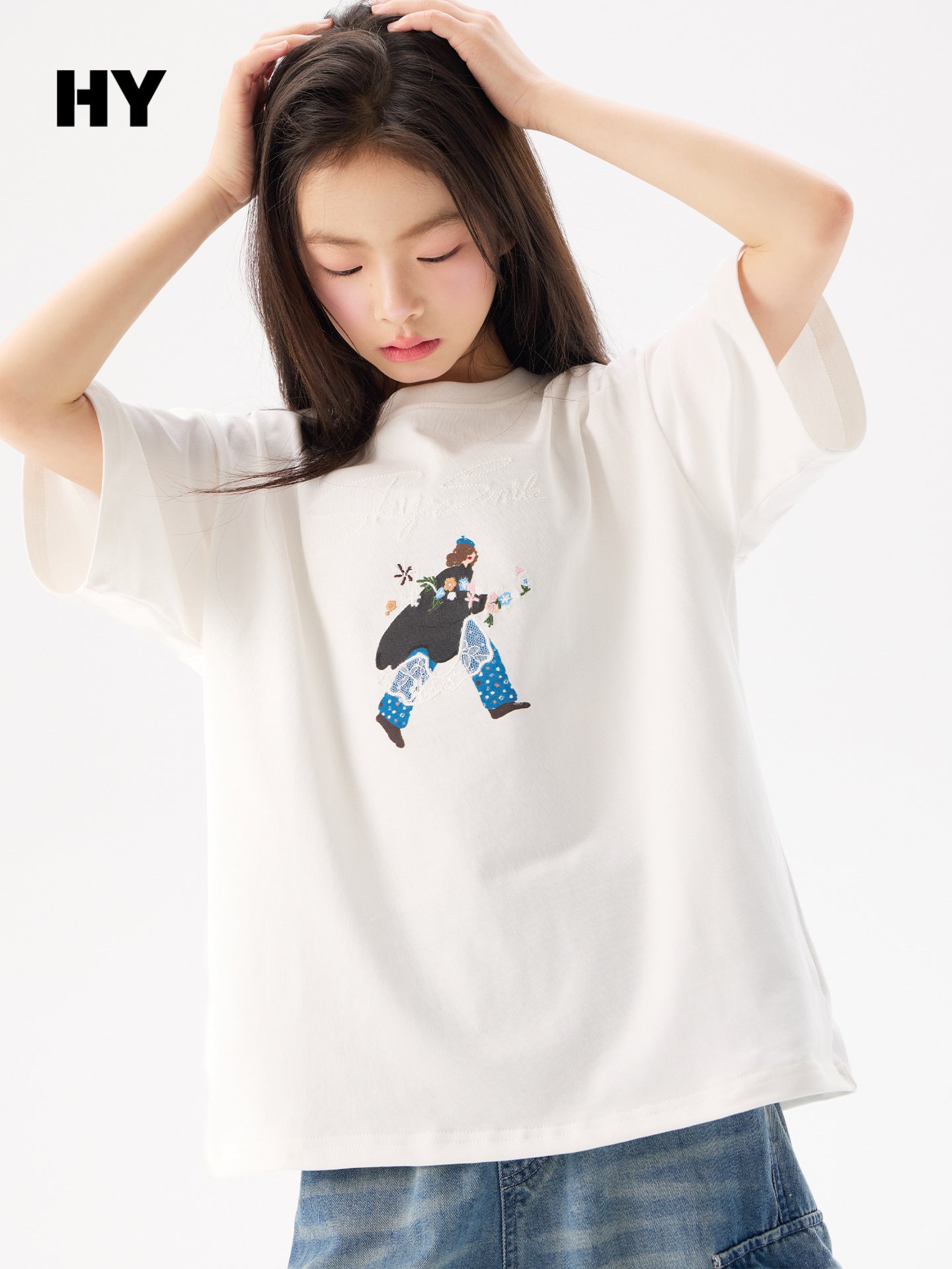 Children's Short-sleeved Summer Middle Cotton Shirt Thin Children's T-shirt