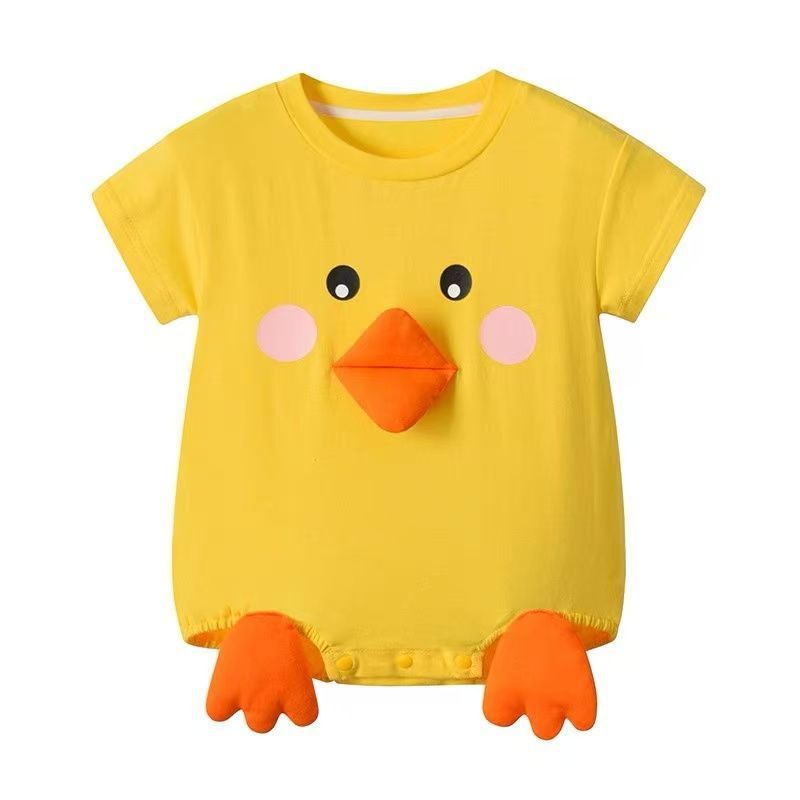 Summer Clothes Short Sleeve Boys Super Cute Small Yellow Jumpsuit, Climbing Suit