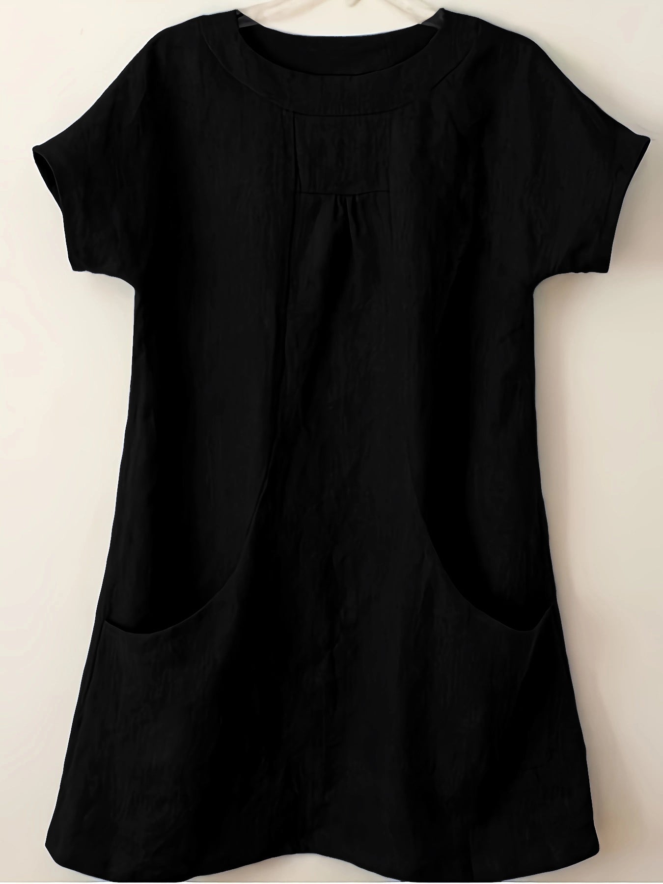 Women's Cotton Round Neck Pocket Shirt Blouse