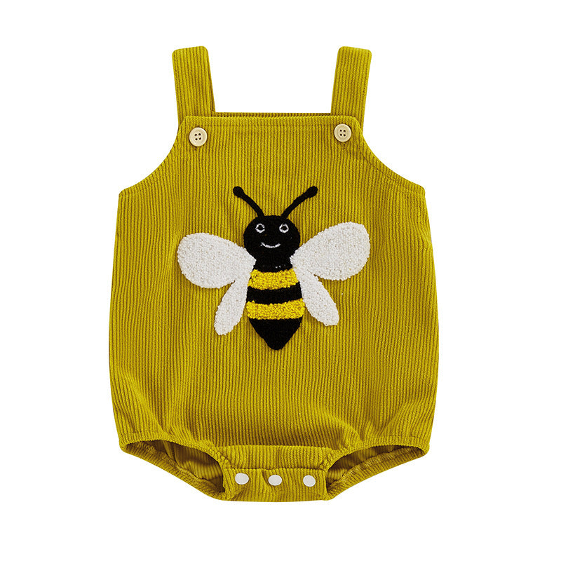 Children's Jumpsuit Strap Cartoon Towel Embroidery Triangle Rompers Jumpsuit, Climbing Suit