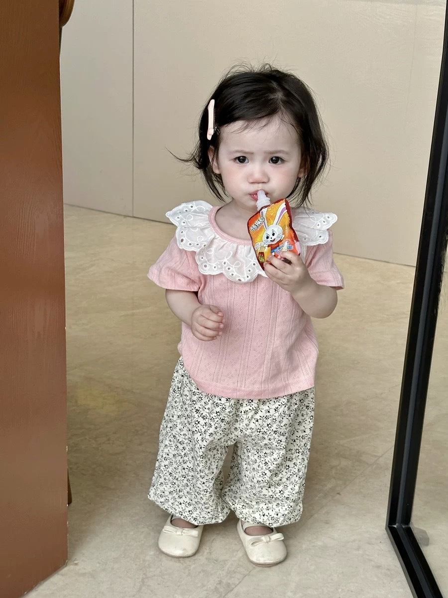 Class T-shirt Pants Summer Cartoon Pure Cotton Dress Thin Versatile Children's Suit
