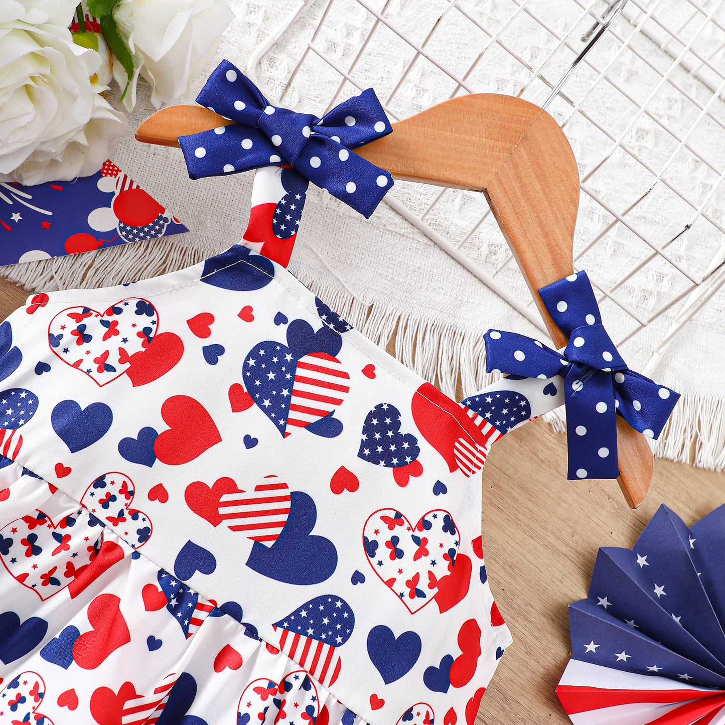 Day Love Stars Stripes Full Printed Children's Dress