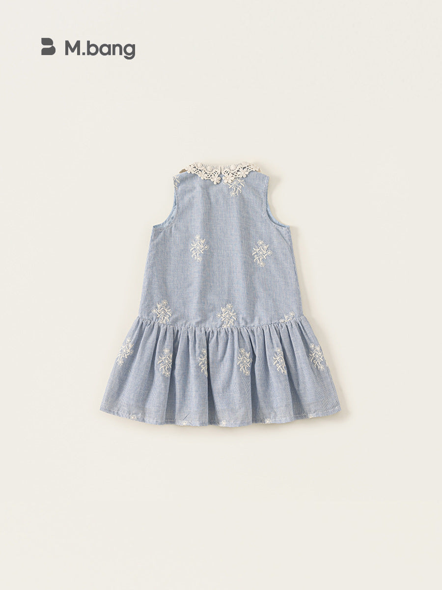 Children's Woven Clothing Skirt Mori Style Lace Collar Big Sleeveless Sweet Children's Dress