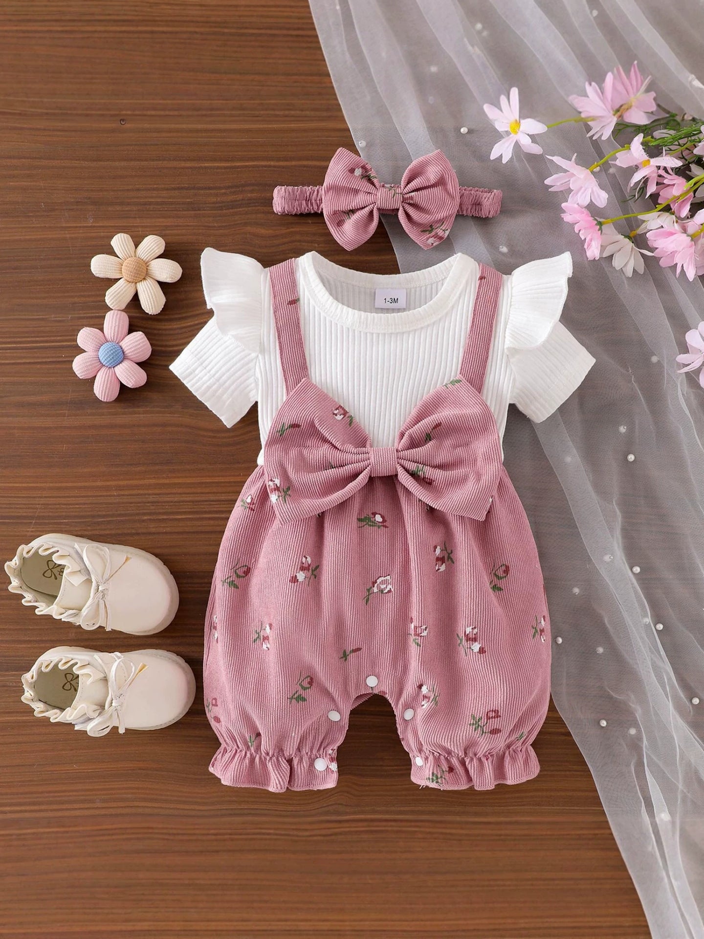 Children's Summer Bowknot Fake Two-piece Suspender Jumpsuit Jumpsuit, Climbing Suit