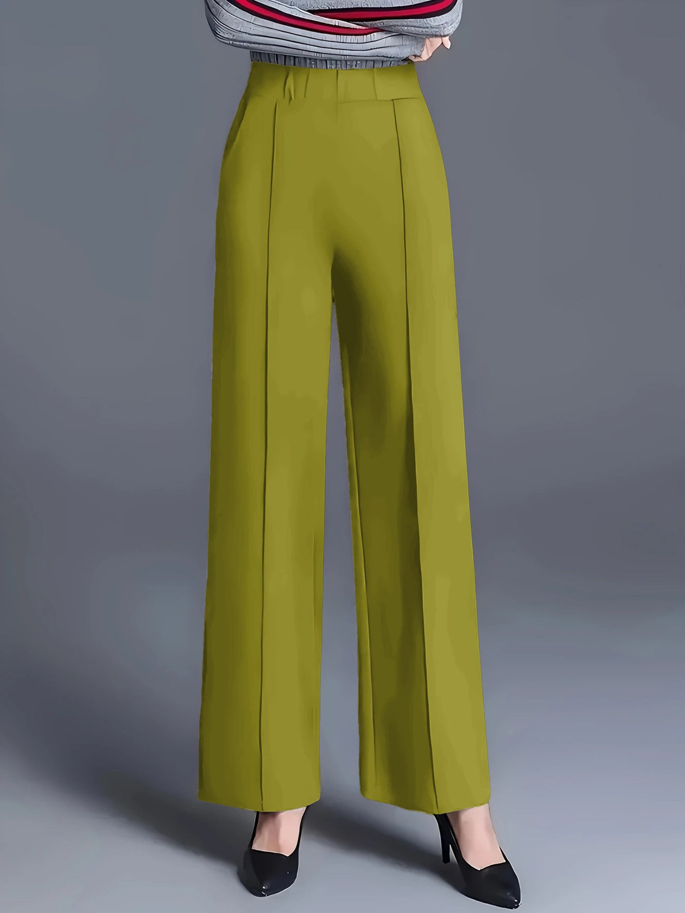 Women's Solid Color Wide Leg High Waist Loose Casual Pants